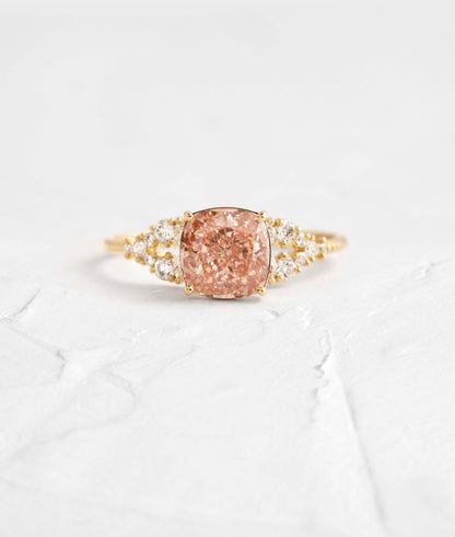Peach colored diamonds sales
